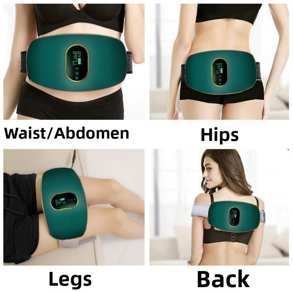 Comfort Heating Massage Electric Slimming Machine Smart Design Warmth Vibration Waist Massage Belt LED Display Vibration Function Heating Belt Abdomen