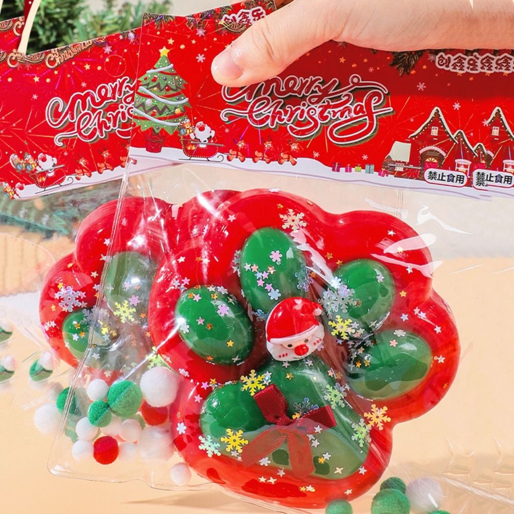 Funny Super Large Christmas Cat Paw Squeeze Toys Kneading Silicone Cartoon Fidget Toy 3D Handmade Cat Paw Pinch Toy Christmas Gift