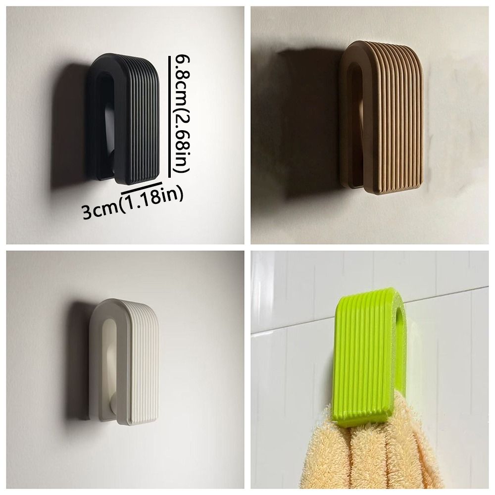 2 Pieces Novelty Strong Self Adhesive Auto-lock Towel Rack Space-saving Non Perforated Gravity Wall-mounted Hanger Plastic Practical Towel Storage Clips Apartment