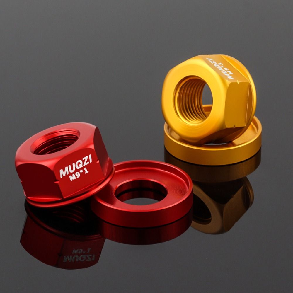 2pcs Bicycle Modification M9/M10/M10*3/8 Bicycle Hub Nut Aluminum Alloy Anti-rust Rear Axle Screw Anodizing High Strength Bike Accessories MTB