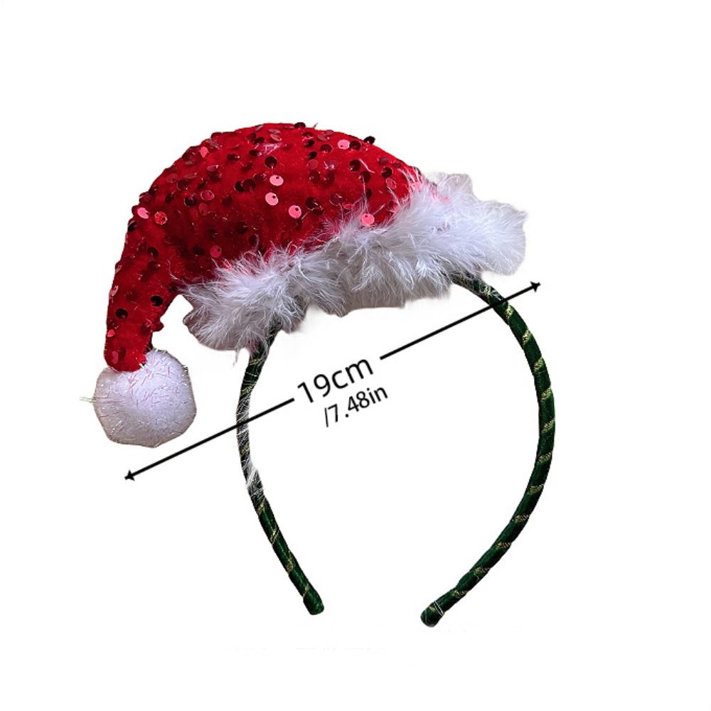 Headwear Sequin Merry Christmas Headbands Red Festival Christmas Hat Hair Hoop Headdress Socks Christmas Decor Gifts