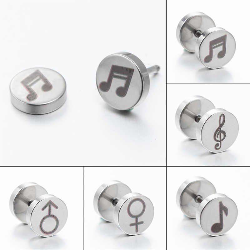 【New arrivals】Music Symbol Earrings Ins Female Simple Student Geometric and Female Logo Small Fresh Style Earrings