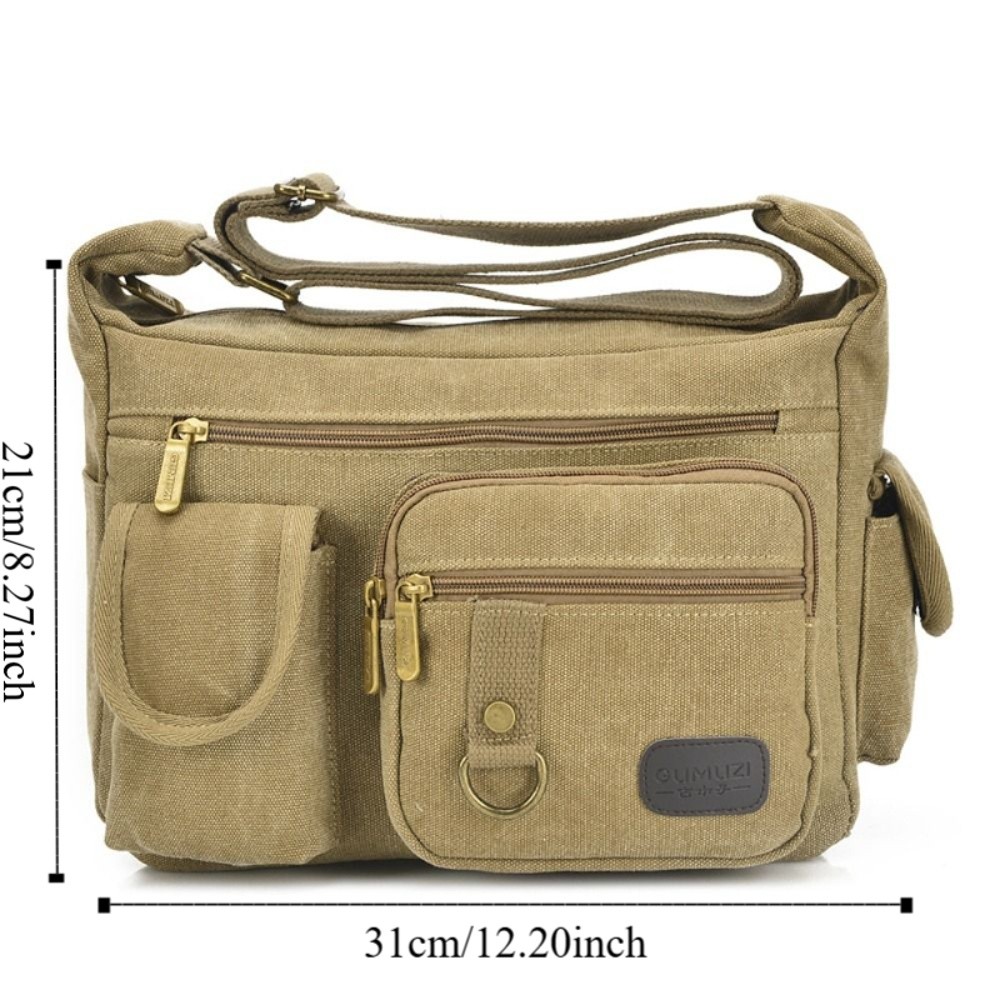 Phone Pocket Large Capacity Outdoor Shoulder Bag Multifunctional Adjustable Climbing Storage Bag Durable Canvas Travel Tool Bag Hiking
