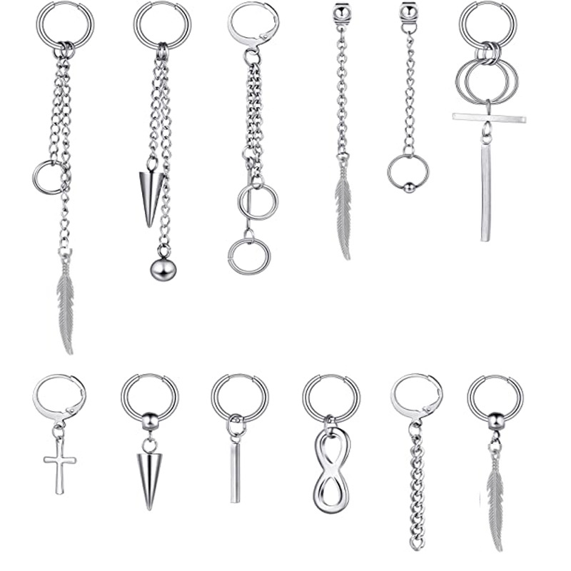 【Special offer】Direct fashion personality earrings men's 2021 new men's birthday gift stainless steel earrings diverse styles