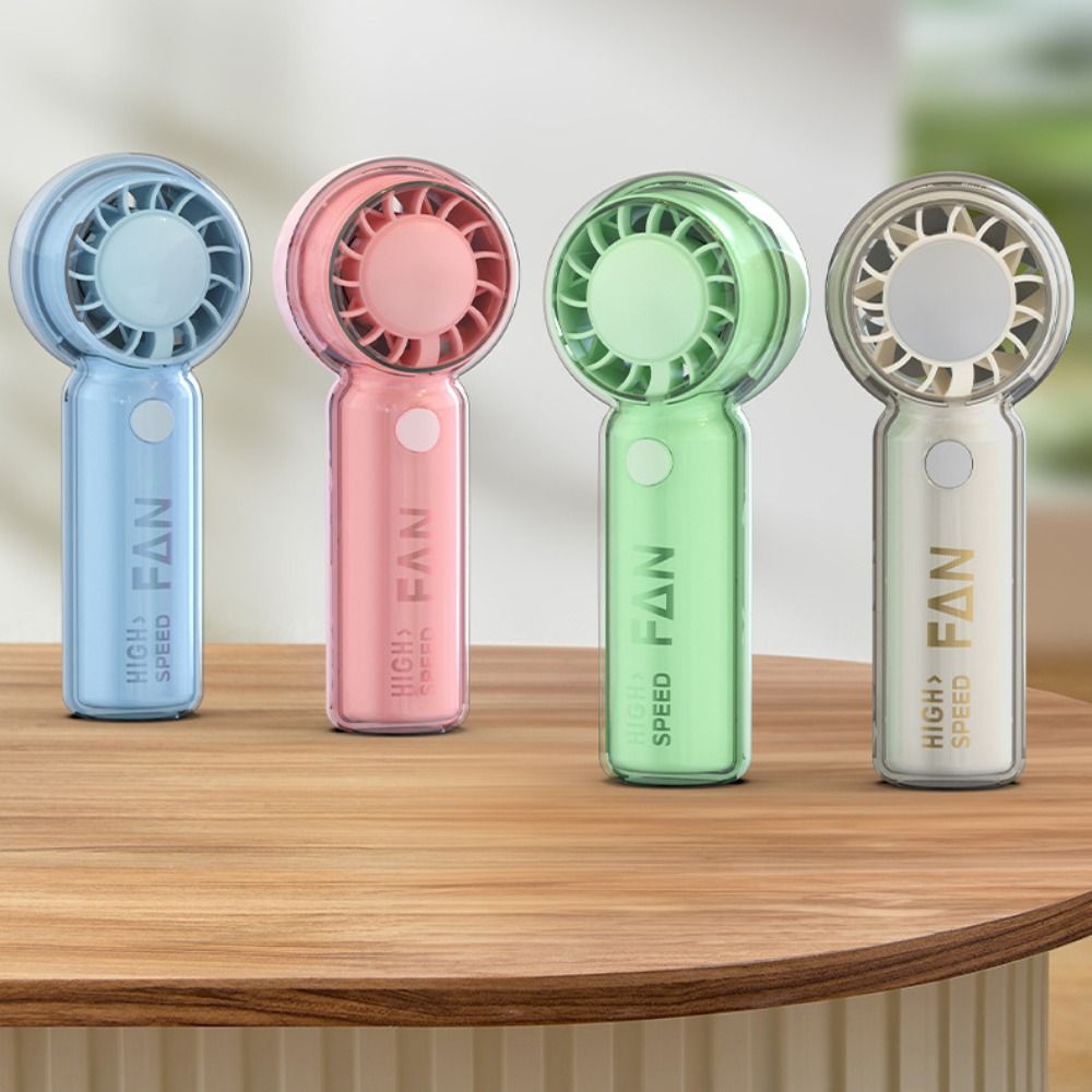 Portable Rechargeable Mini Handheld Fan Ultra-Quiet Transparent Small Electric Fan Powerful Wind 3 Wind Speeds Turbo Fan Travel