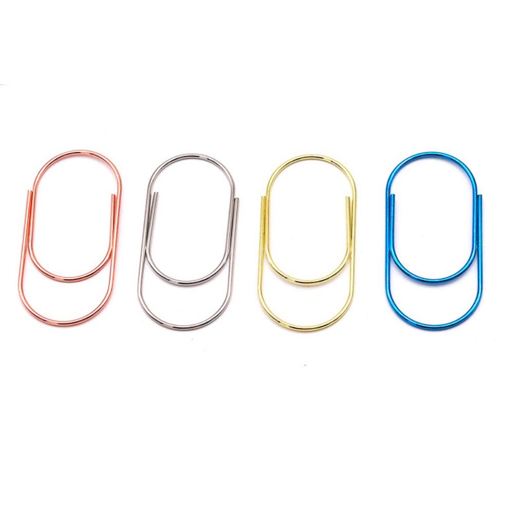 10pcs Test Paper Clips Stationery Large Wide Paper Clips Durable 50mm Large Size Paper Clips Simple Rose Kawaii Photo Paper Clip Student