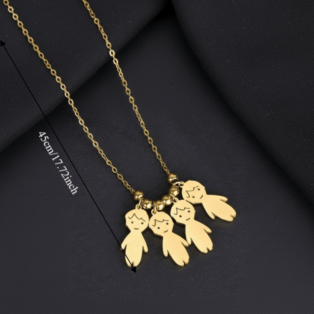 Choker Stainless Steel Family Necklace Pendant Personality Boy Girl Necklace Simple Lover Necklace Gifts