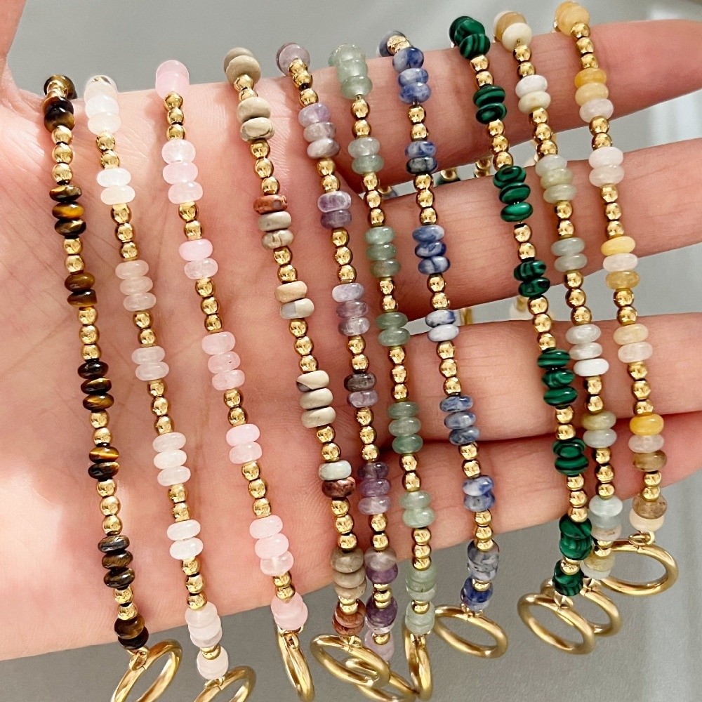 New Adjustable Natural Chain Bracelet Bohemian Style Handmade Spacer Beads Bracelet OT Ring-clasps Bracelet Gift