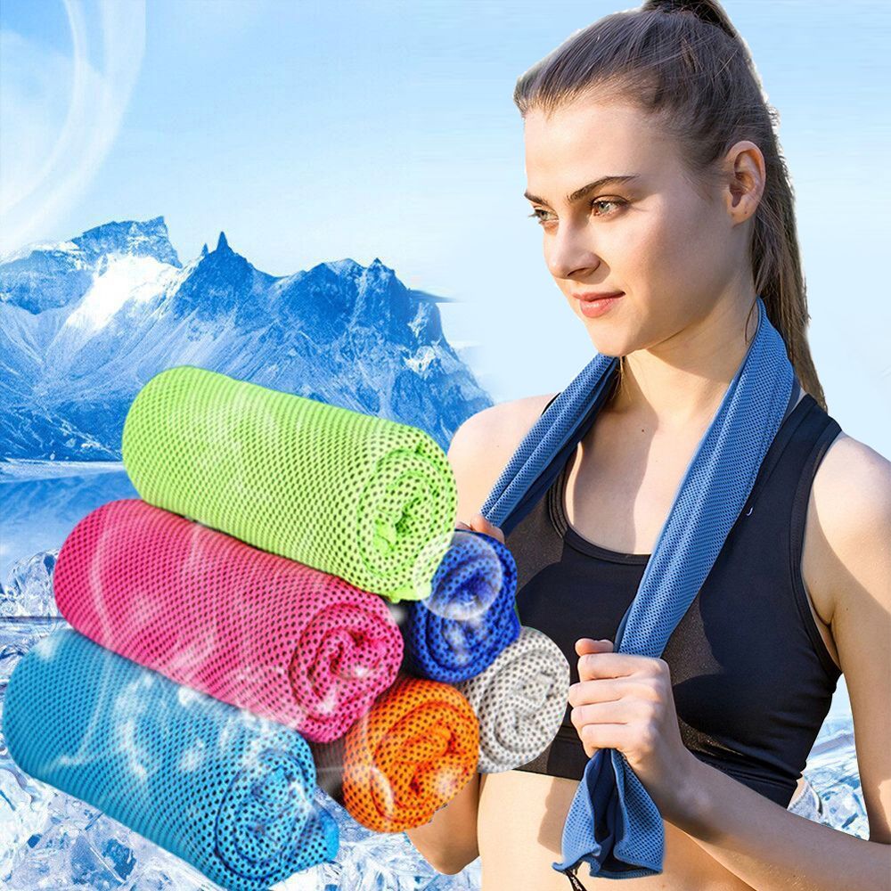 Ultralight Beach Cold Feeling Microfiber Yoga Cooling Towel Gym Swimming Summer Rapid Cooling Ice Face Towel Quick-Dry Sport Towel
