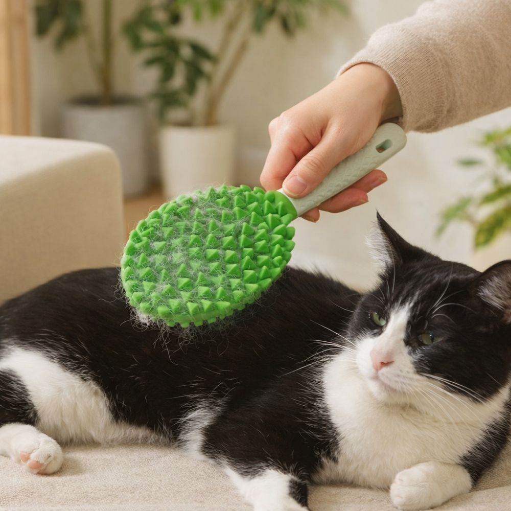 Care Tool Durian Shape Pet Grooming Brush Soft Tangle-Free Cats Hair Removal Comb Silicone Hanging Dogs Massage Comb Bathing Care