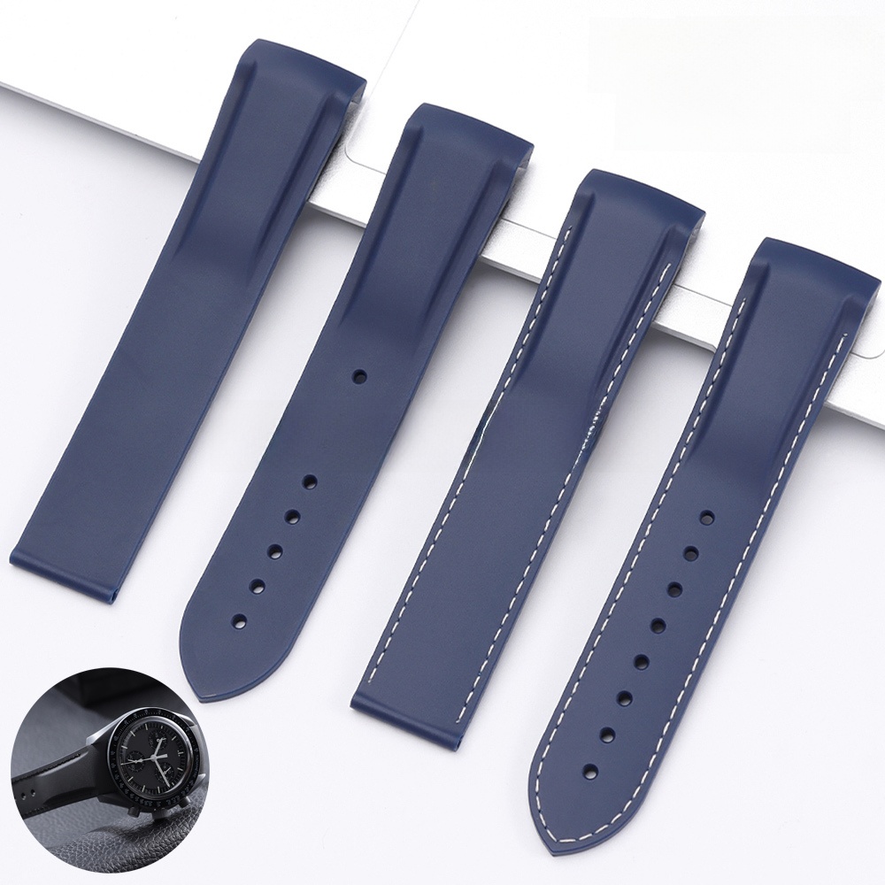 20mm 22mm Rubber Silicone Watchband for Omega Seamaster 300 Speedmaster for Seiko SKX Waterproof Watchband Watch Strap Men Women