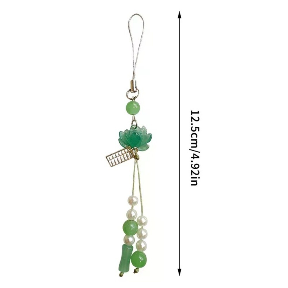 New Chinese-style Beaded Lotus Pendant Handmade Vintage Key Chains Bag Accessories Backpack Hanging Decoration