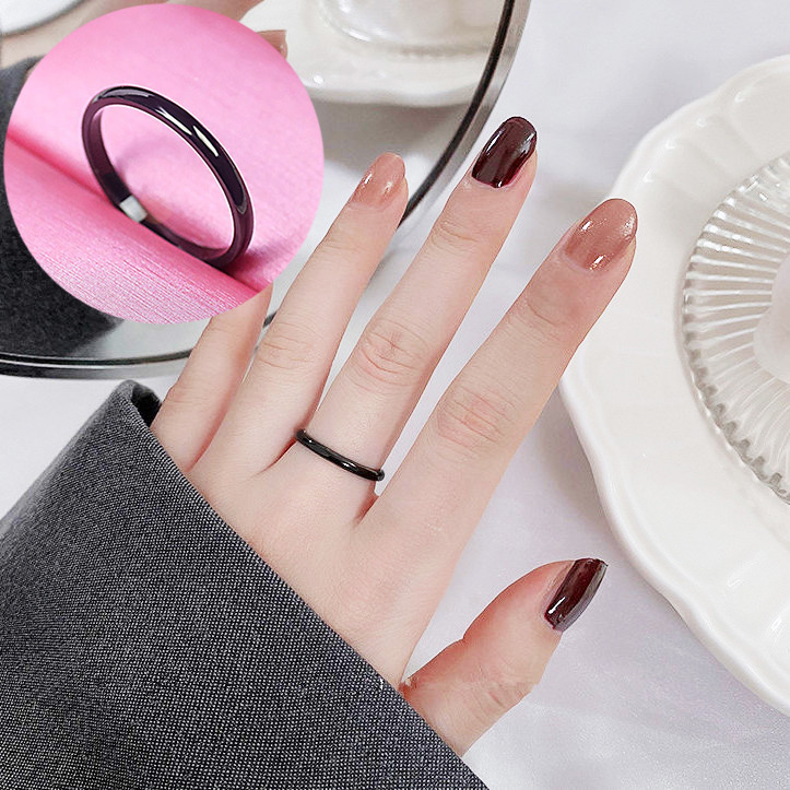 【New Arrivals】Titanium Steel Fadeless INS Very Thin Circle Gold Ring Women's Simple All-match Gloss Blogger
