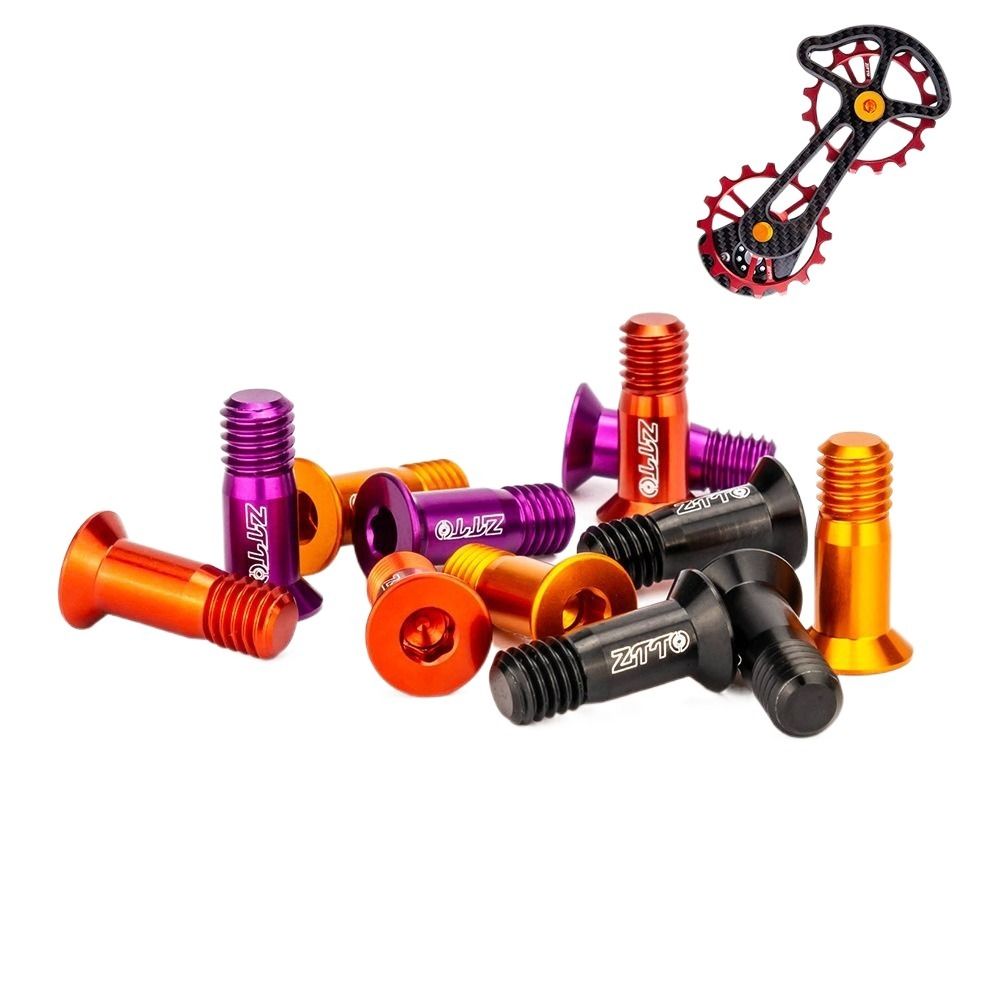 Durable 2PCS M5×14.2MM Bike Accessories Parts Guide Pulley Fixed Bolts Jockey Wheel Bolts Transmission Guide Sprocket Screw Pulley Screws Bicycle Rear Derailleur Bolts