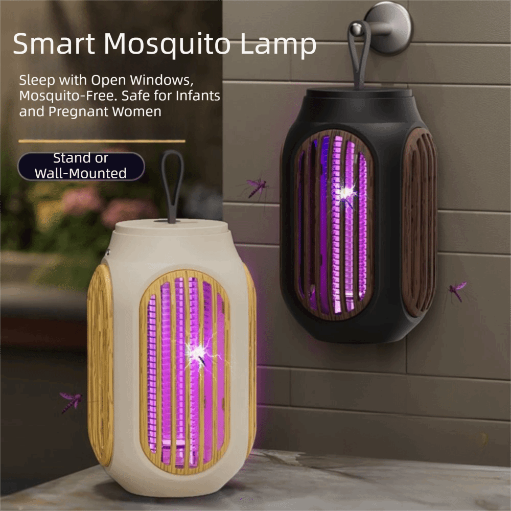 Safe Cordless Electric Mosquito Lamp Portable 3000V High Voltage Shock Bug Zapper Hanging/Free-standing Detachable Automatic Mosquito Lure Patio