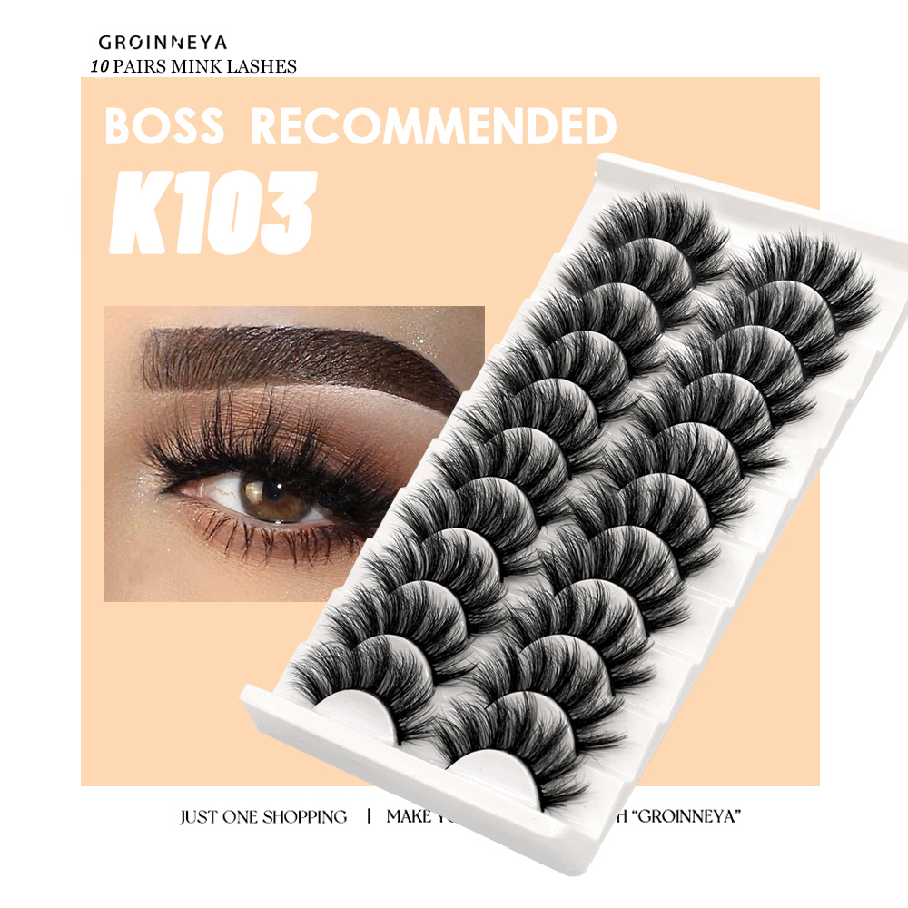 HOT 3/5 Pairs 3D Mink Lashes Soft Natural Long False Eyelashes Fluffy Soft Wispy Reusable Eyelash Faux Makeup Extension Tools