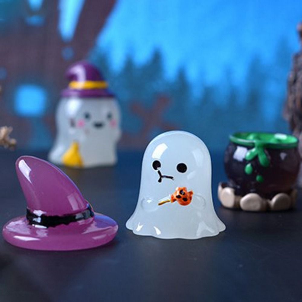 Creative Micro Landscape Halloween Miniatures DIY Cute Halloween Luminous Ornament Cartoon Ornament Desktop