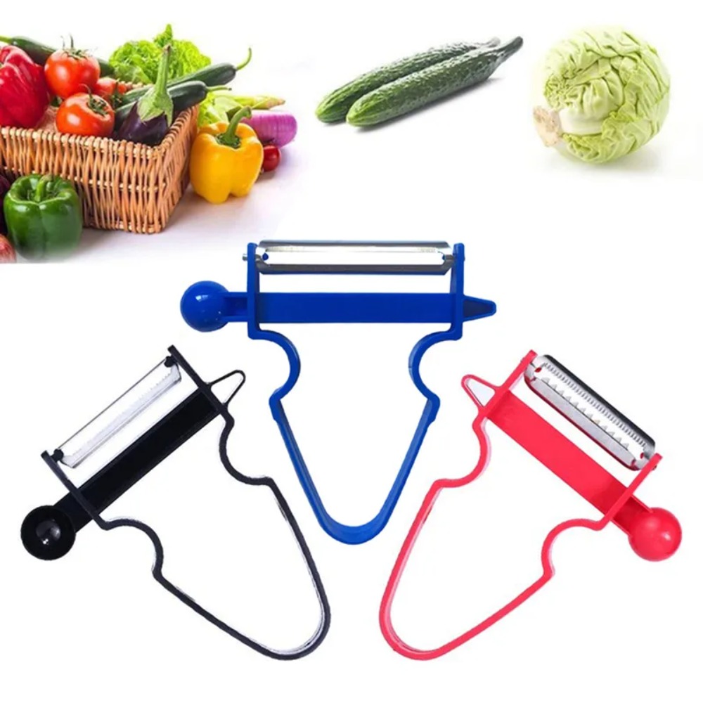 3pcs/set Multifunctional Multiple Stainless Steel Blades Vegetable Slicer Plastic Handle Anti-rust Vegetable Shredder Durable Anticorrosion Peeler Potatoes