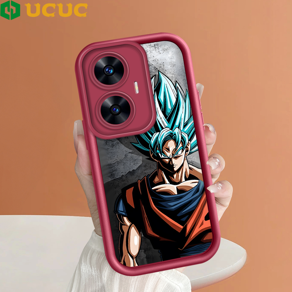 UCUC for Realme C55 Narzo N55 Back Cover Anime Dragon Ball Soft Silicone Square Ladder Phone Case