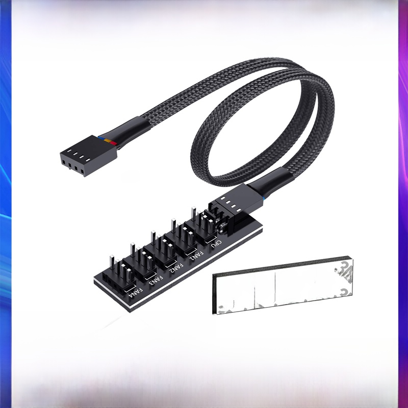 TEUCER 4Pin Fan HUB 1 to 5 Fans With Braided Mesh Fan Power Extension Cable Fan HUB Splitter