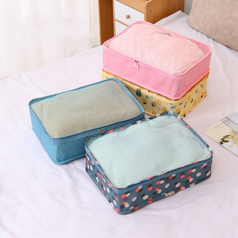 Suitcase Oxford Cloth Travel Clothing Storage Bag Large Capacity Cube System Travel Suitcase Organizer Waterproof Dustproof Clothes Storage Organizer Underwear