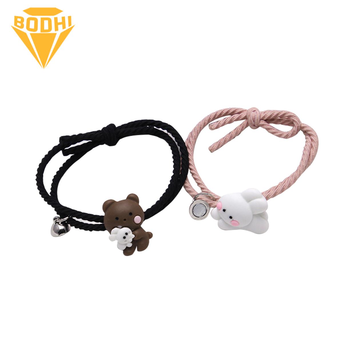 2Pcs Couple Bracelet Cartoon Magnetic Lovers Wristband Fashion for Valentine Day