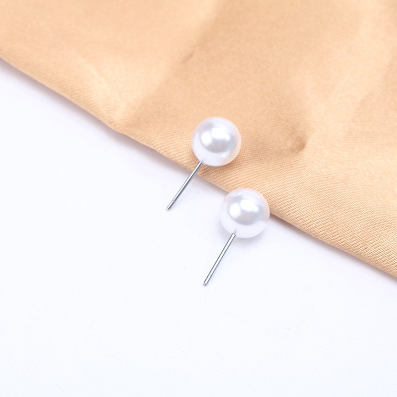 【New Arrivals】925 Natural Round Bead Freshwater Pearl Earrings Women's Elegant All-match Earrings Simple Anti-allergy Earrings