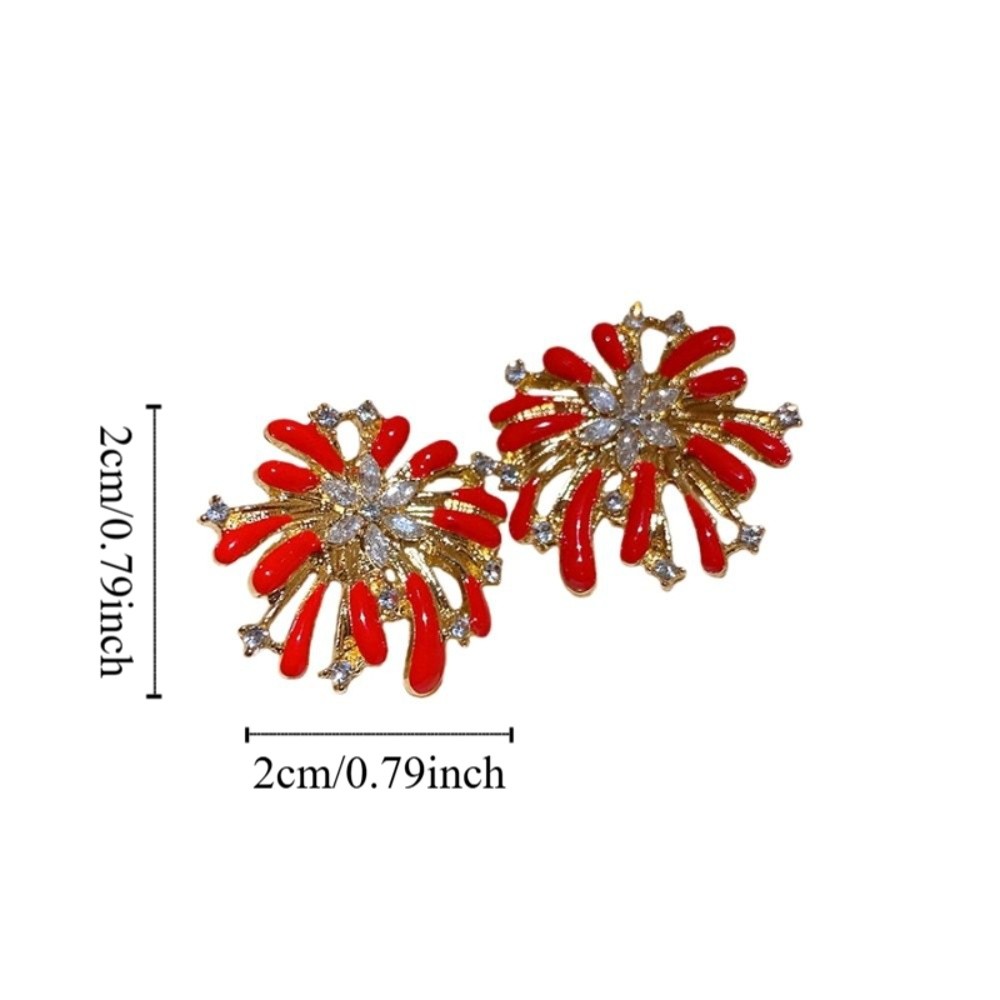 Trendy Fashion Jewelry Red Fireworks Stud Earrings Happy New Year Gift Chinese Style Earrings Red Fireworks Drop Earrings Woman