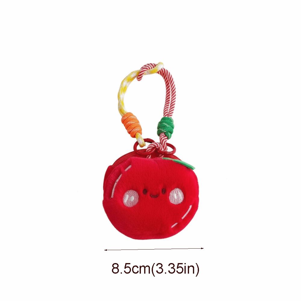 Portable Fruit Cartoon Bag Pendant Key Chain Adorable Plush Earphone Bag Mini Lightweight Dolls Coin Purse Students