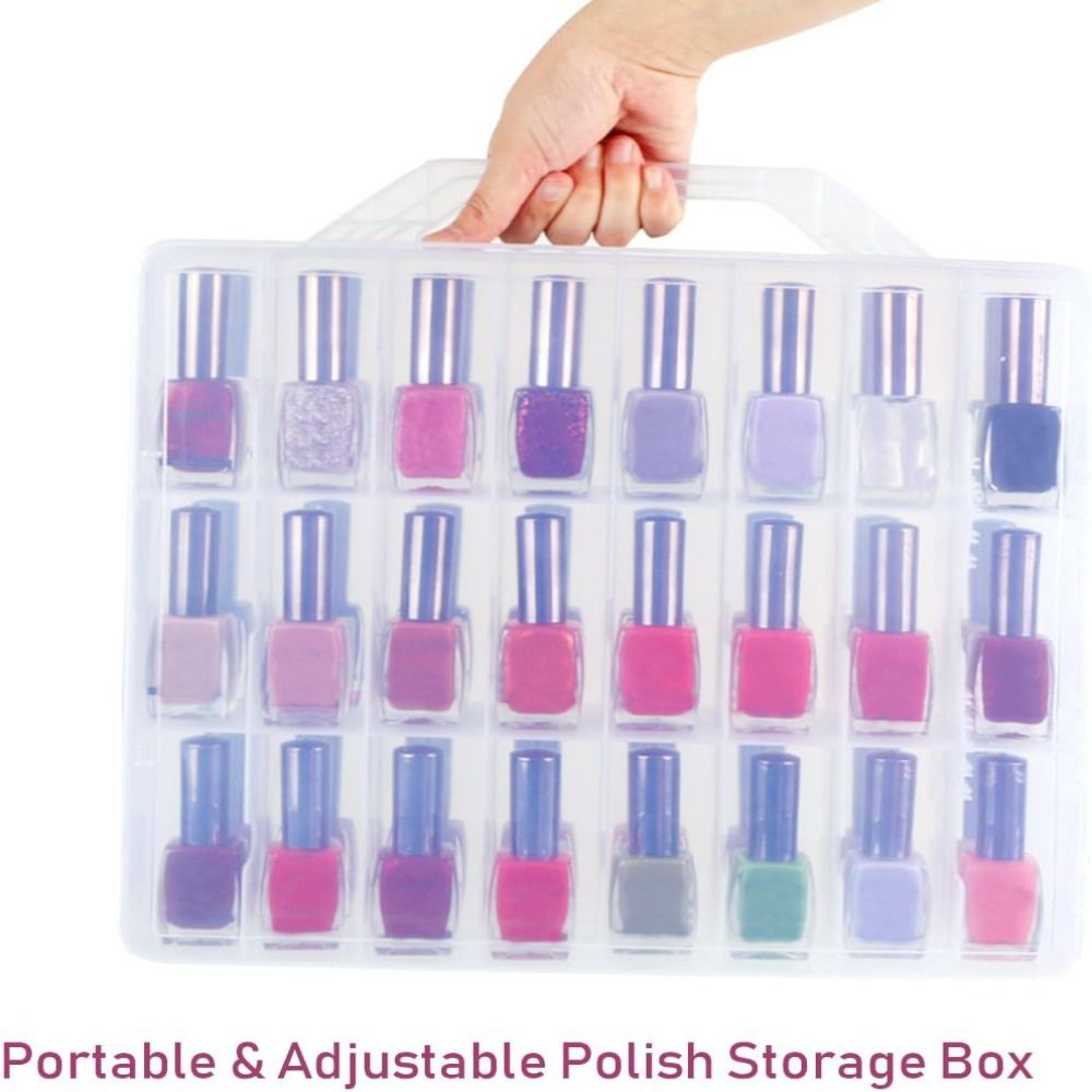 New Universal Nail Polish Organizer Holds 48 Bottles Large Capacity Storage Box Double Side Plastic Organize box