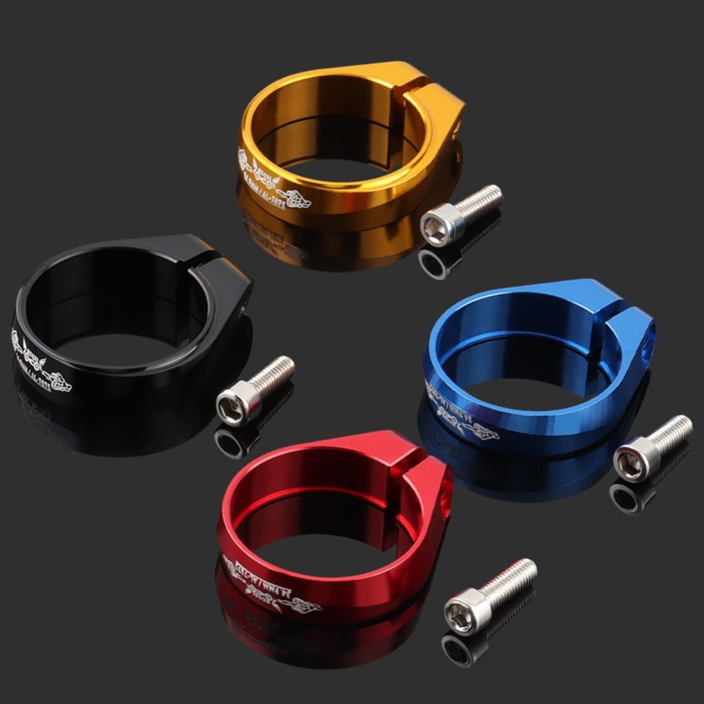 Bike Parts Aluminum Alloy Bike Seat Post Clamp Screw Lock Colorful Bicycle Seatpost Clamp Ultralight 34.9mm Quick Release Clamp Bike Seat
