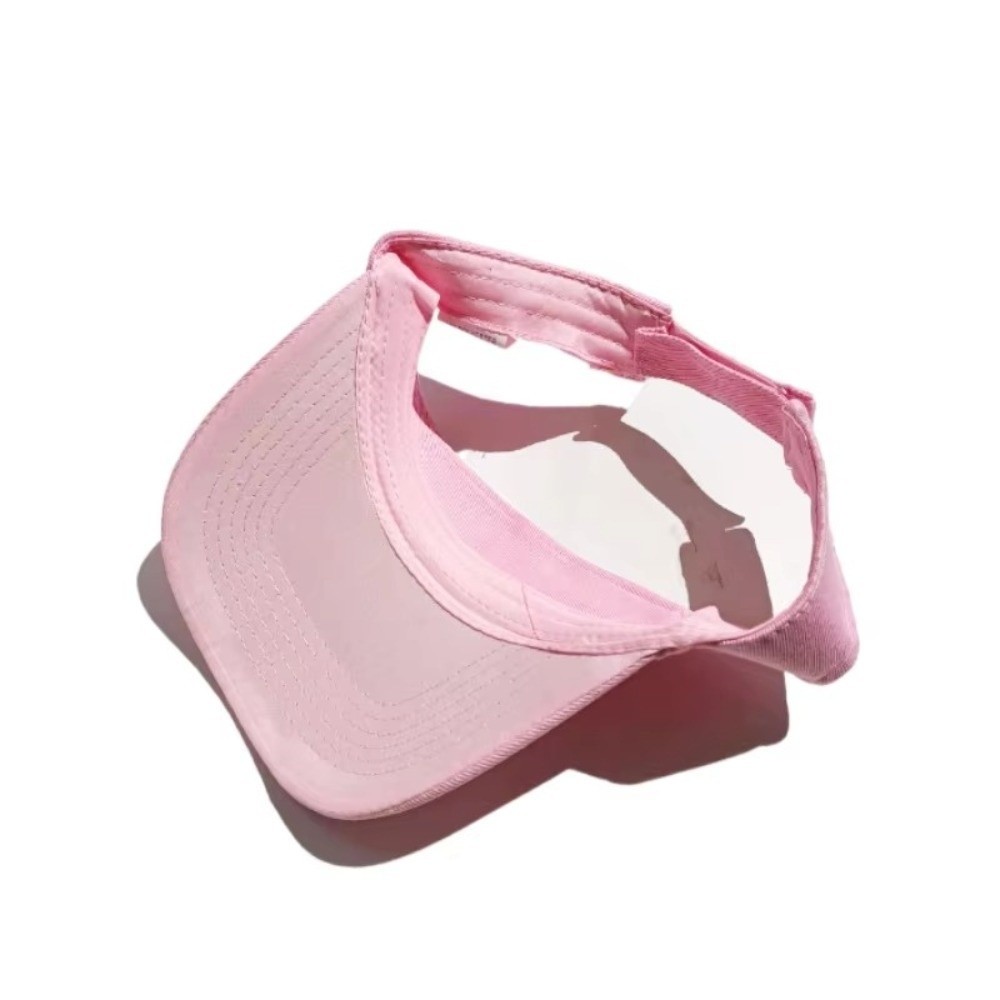 Unisex Cotton Outdoor Sports Hat Structured Brim Lightweight Summer Sun Hat UV Protection Solid Color Adjustable Visor Running Golf Tennis Pickleball
