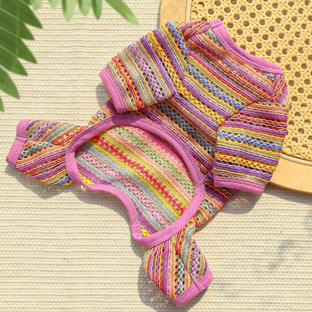 Summer Thin Breathable Dog Sunscreen Clothes Soft Cooling Dog Mesh Vest with D-Ring Lightweight Sun Protection Clothes For Cats Dogs
