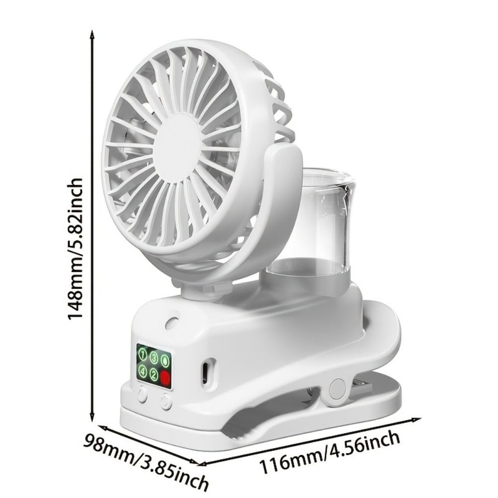 Silent Operation 2-In- Design Humidifier fan 4 Adjustable Speeds Rechargeable Air Cooler Rotation 2 Humidity Settings Desk Fan Bedroom Use