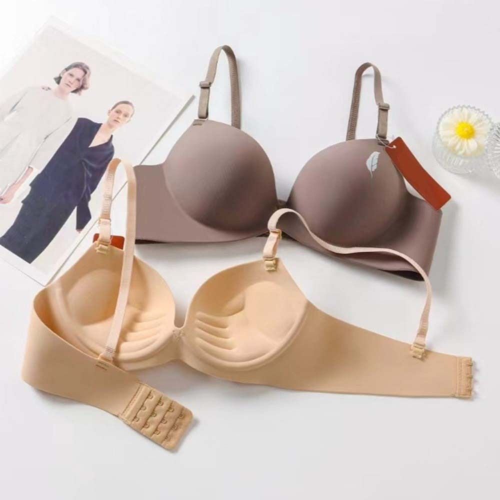 Soft Large Size Wireless Deep V Bra Close-fitting Shockproof Push Up Underwear Anti-sagging Lingerie Seamless Bra Running