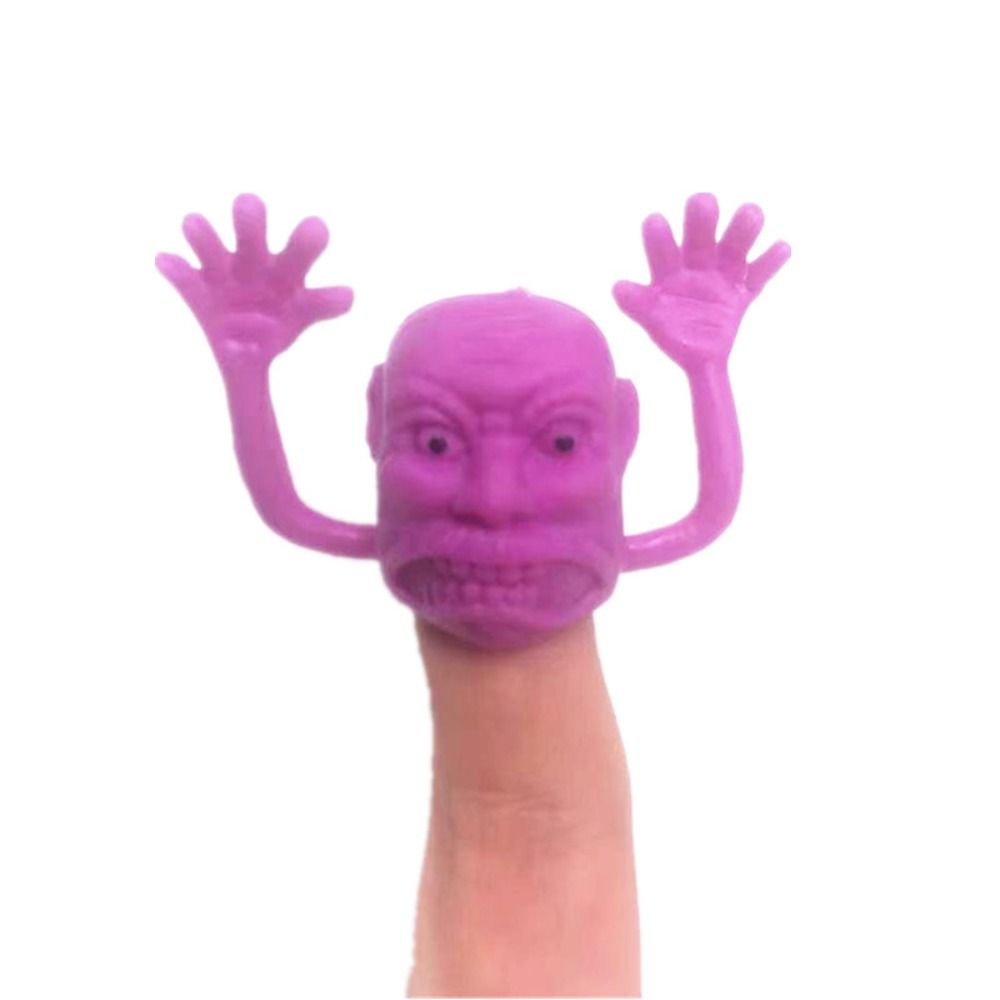 5pcs Kids Toy Head Mini Head Finger Puppets Halloween Plastic Head Finger Toys Colorful Novelty Funny Halloween Finger Puppet Toy Children Gifts