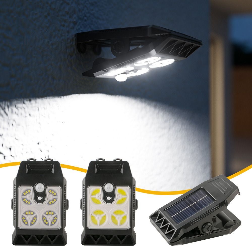 Portable Waterproof LED Solar Clip Light Wireless Ultra Bright Garden Wall Light Multifunctional Easy To Install Motion Sensor Solar Lamp Home Decoration