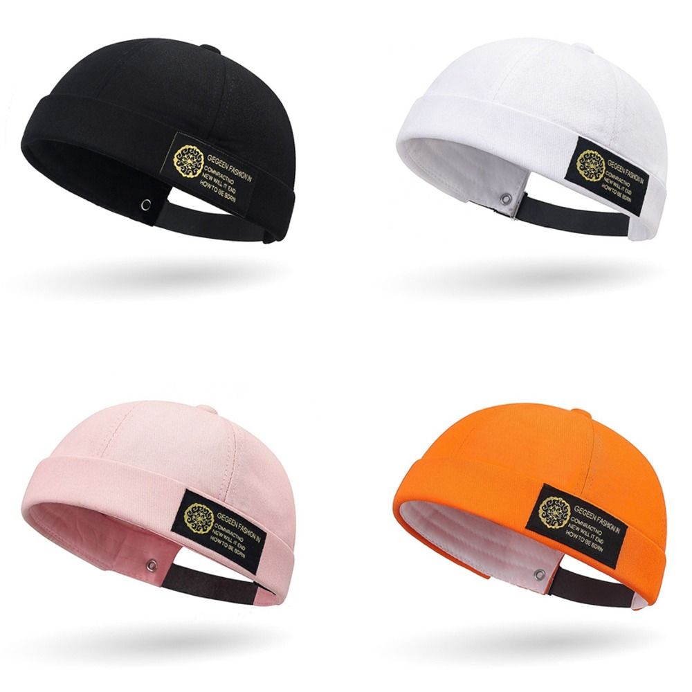 High Quality Solid Color Brimless Cap Casual Vintage Beanie Hat Punk Skullcap Spring Summer