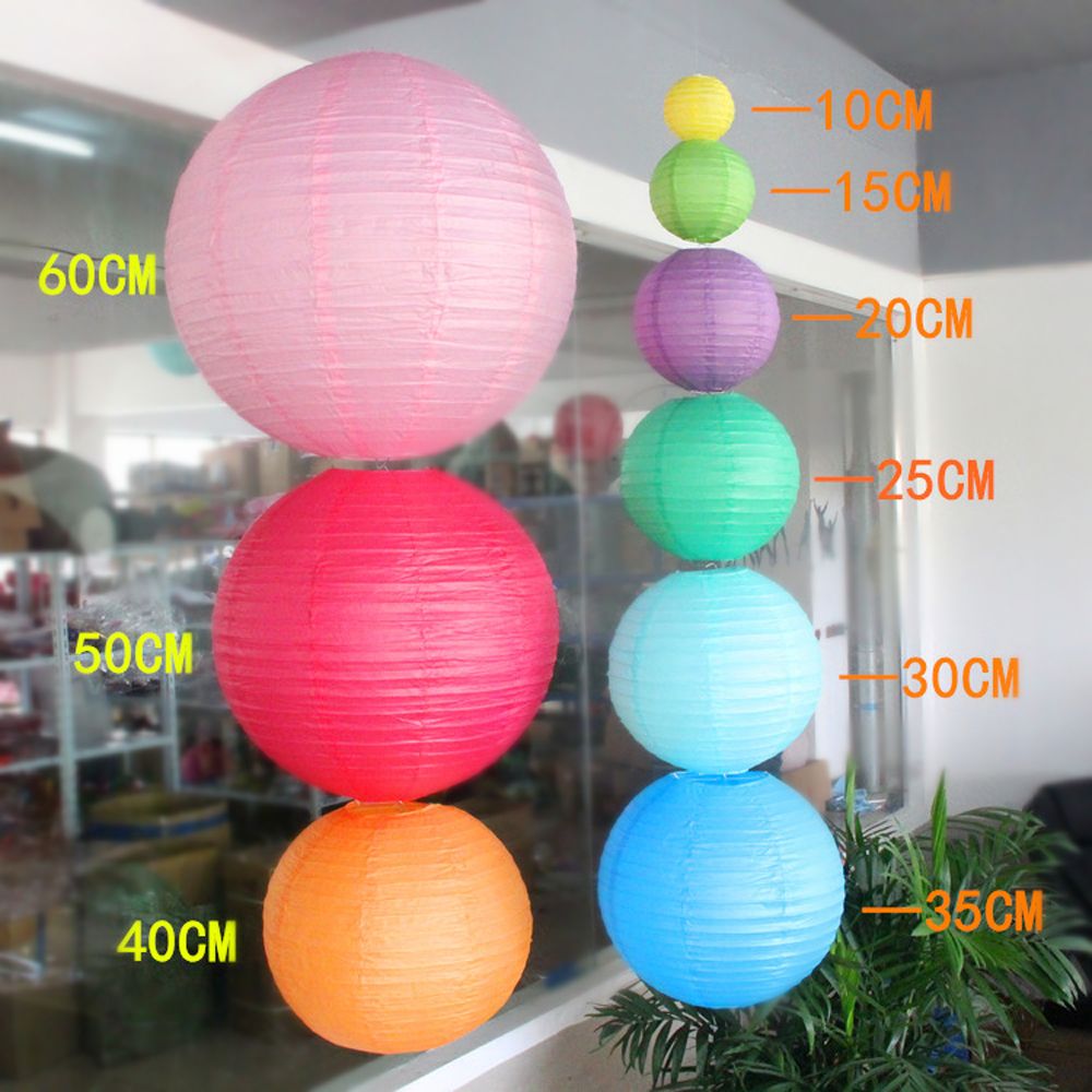 Wishing Multicolor Party Supplies Home Decor Wedding DIY Round Paper Lanterns Mid Autumn Festive Lanterns Paper Lamp Ball Hanging Lanterns