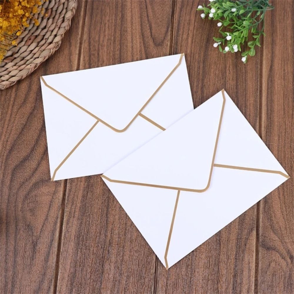 10pcs Retro Greeting Card Vintage Stamping Envelopes Bronzed Seal Invitation Card Decoration Envelope Set Romantic Nostalgia Art Blessing Thank Envelopes Birthday Card