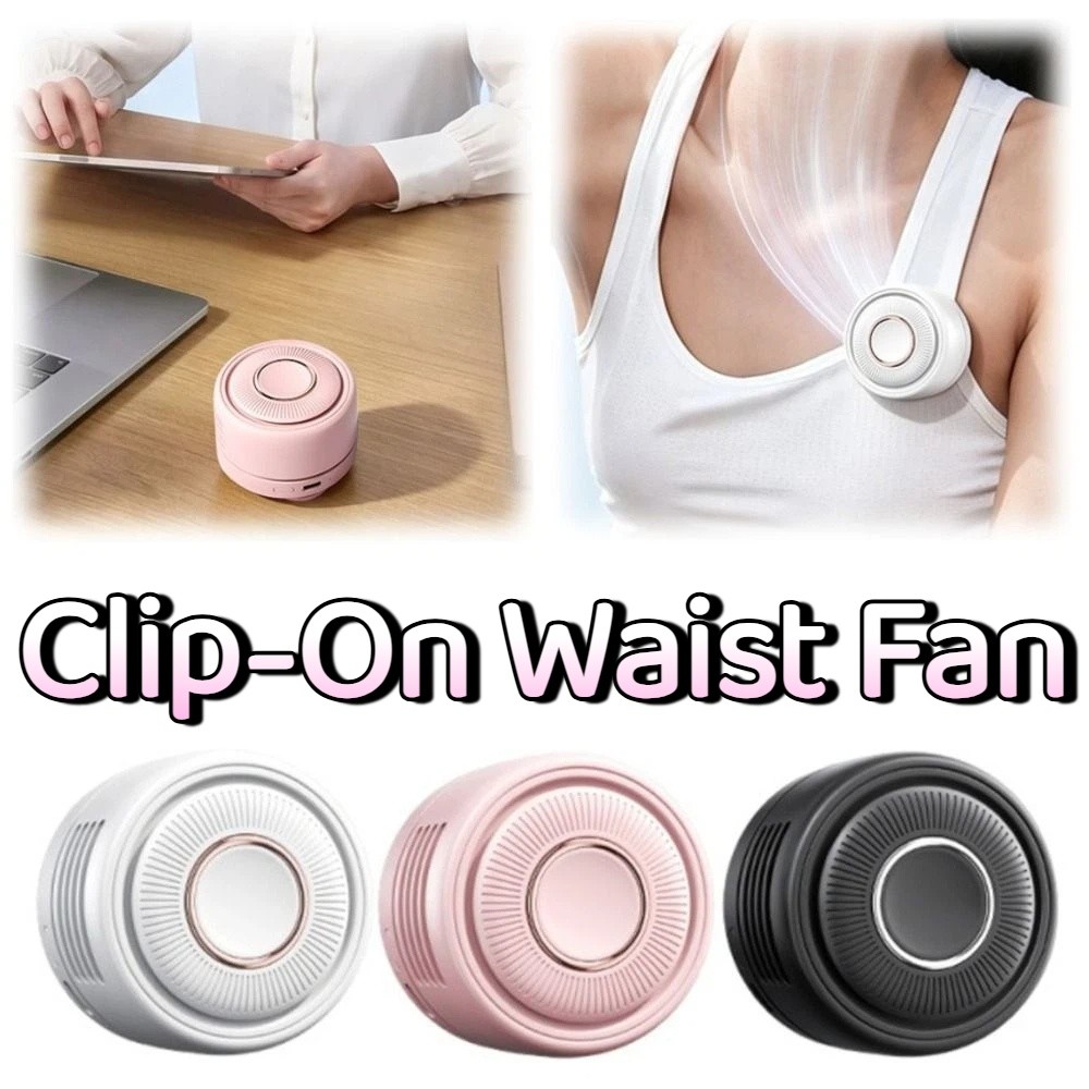 Durable 5 Adjustable Speed Clip-On Waist Fan Mute Wearable Portable Cooling Clip Fan Rotatable Multi-functional Mini Electric Fans Camping