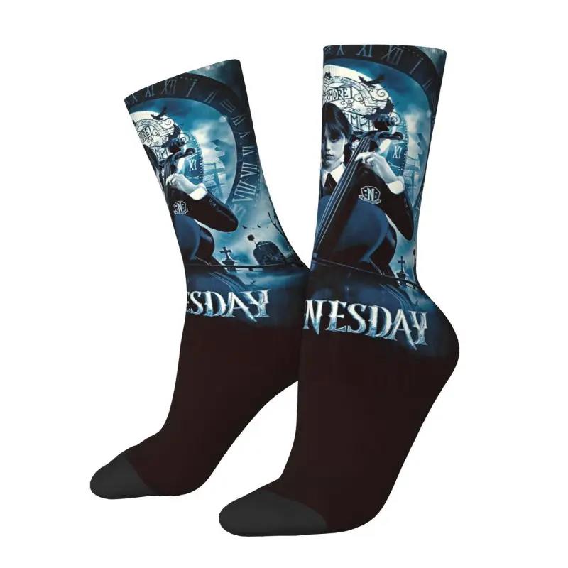 Wenefang Fashion Wednesday Addams Men Women Crew Socks Unisex Cute Nevermore Academy Spring Summer Autumn Winter Dress Socks