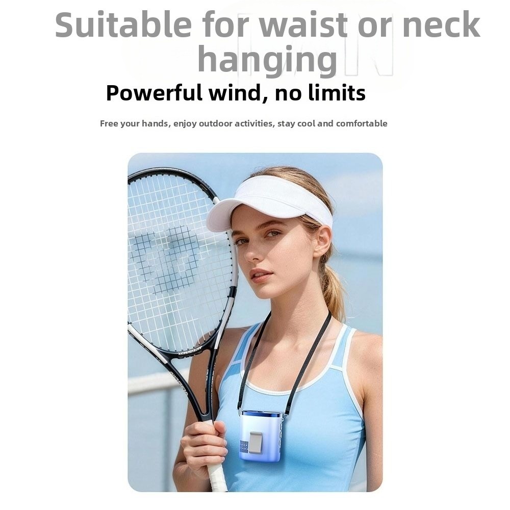Mini Portable Waist Clip Fan Rechargeable Compact Design Cooling Fan LED Display Strong Airflow Hanging Neck Fan Fishing