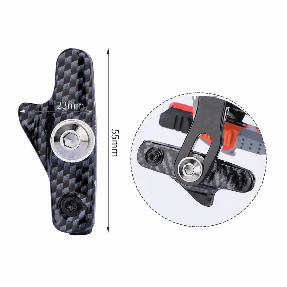 1Pair Durable Carbon Fiber Pattern Road Bike Brake Pads Lightweight Aluminum Alloy , Rubber C-Brake Pads Enhanced Braking Performance No Noise Bicycle Brake Pads Road Bike