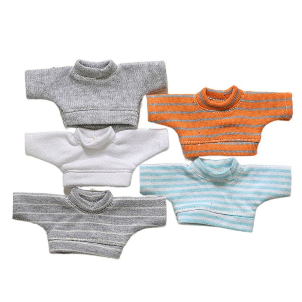 Outfit Top Shorts Cotton Doll Clothes Undershirt Solid Color Stripe Plush Doll Clothes 15cm Sweater Doll Accessories No Attributes Doll Clothes Cotton Doll