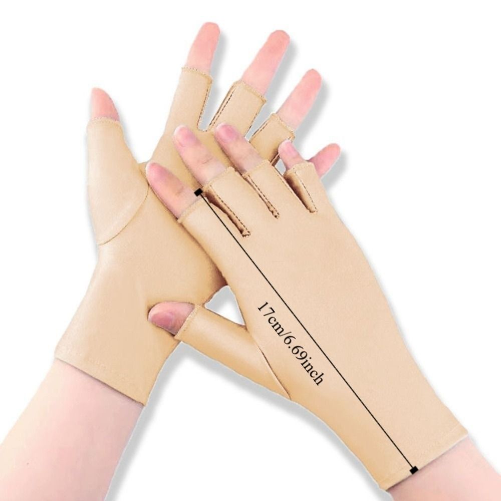 Sun Protection Elastic Fingerless Gloves Thin Anti-UV Half Finger Sunscreen Gloves Solid Color Protect Wrist Wristband Ice Silk Mittens Outdoor