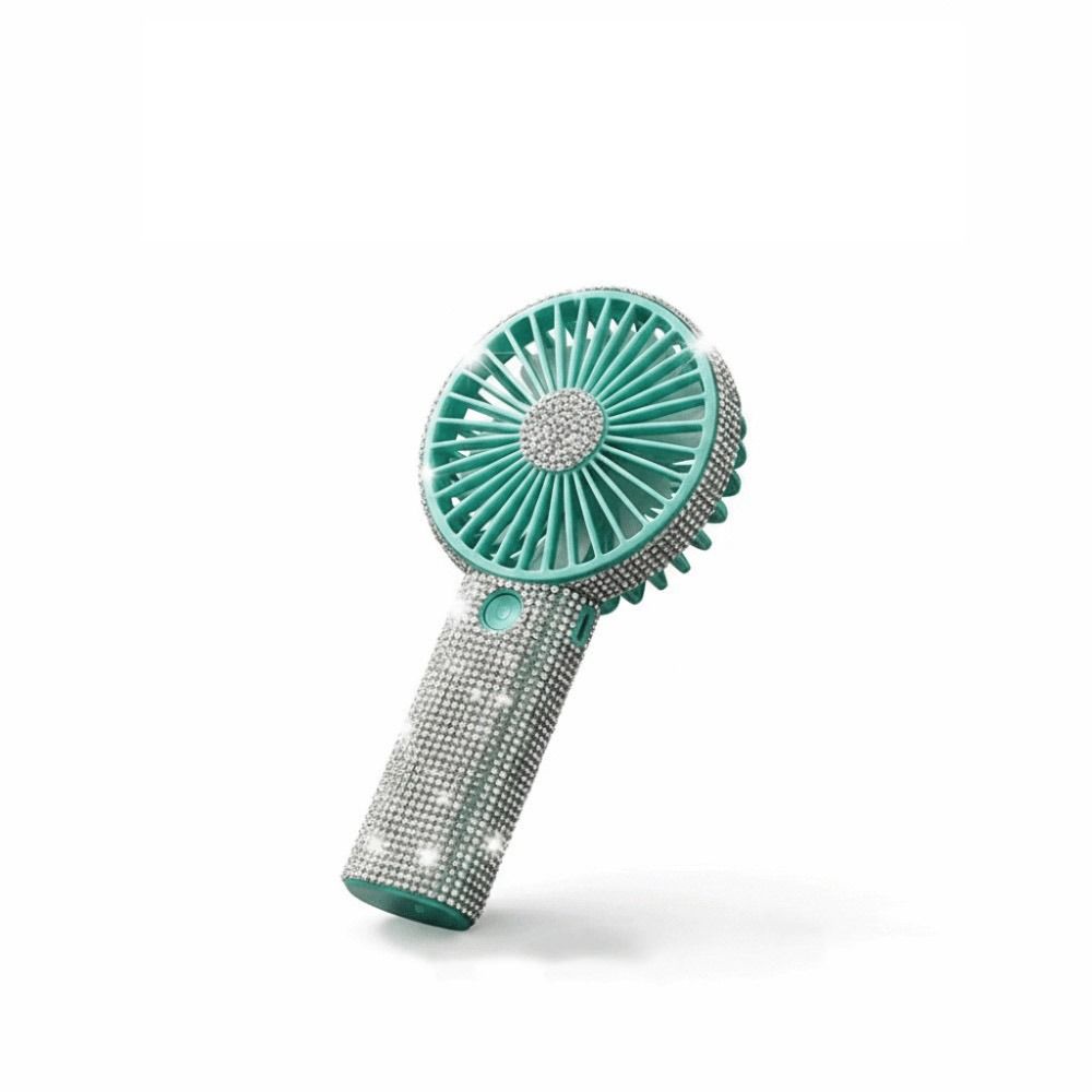 Powerful Small Size Mini Portable Fan Cute Design Pattern Handheld Personal Fan Long-Lasting Battery Sparkling Imitation Speed Portable Handheld Fan Summer Use