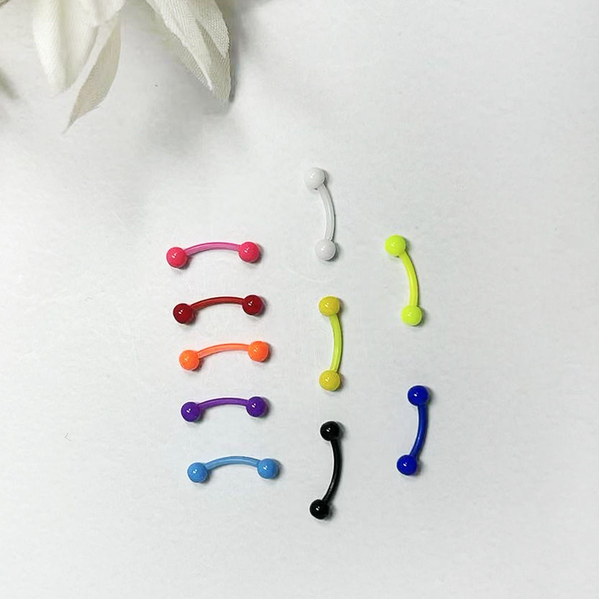 【New Arrivals】Minimalist multicolor trendy solid color eyebrow nail allergy-free material human body piercing jewelry eyebrow nail replacement ball