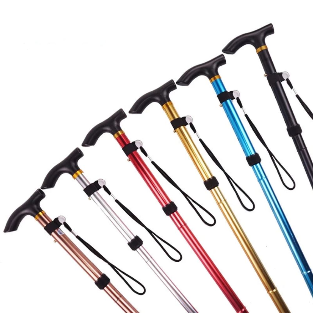 Comfort Handle Aluminum Outdoor Trekking Poles EVA 3 Section Country Cane Ultralight Quick Adjustable Locks Wading Staff Climbing