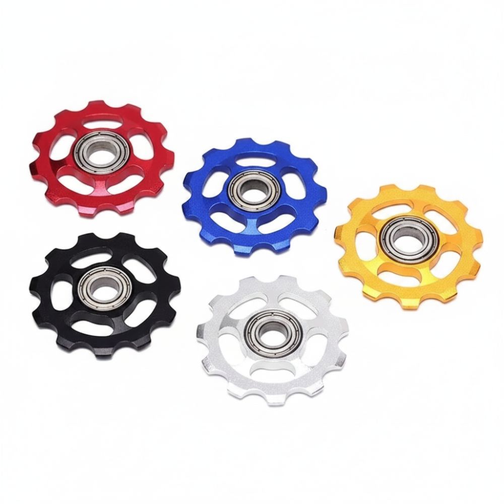 Bike Parts Aluminum Alloy Rear Derailleur Pulley Sealed Bearing Ultralight Bicycle Bearing 11T CNC Anodized Bicycle Guide Roller for 2pcs MTB